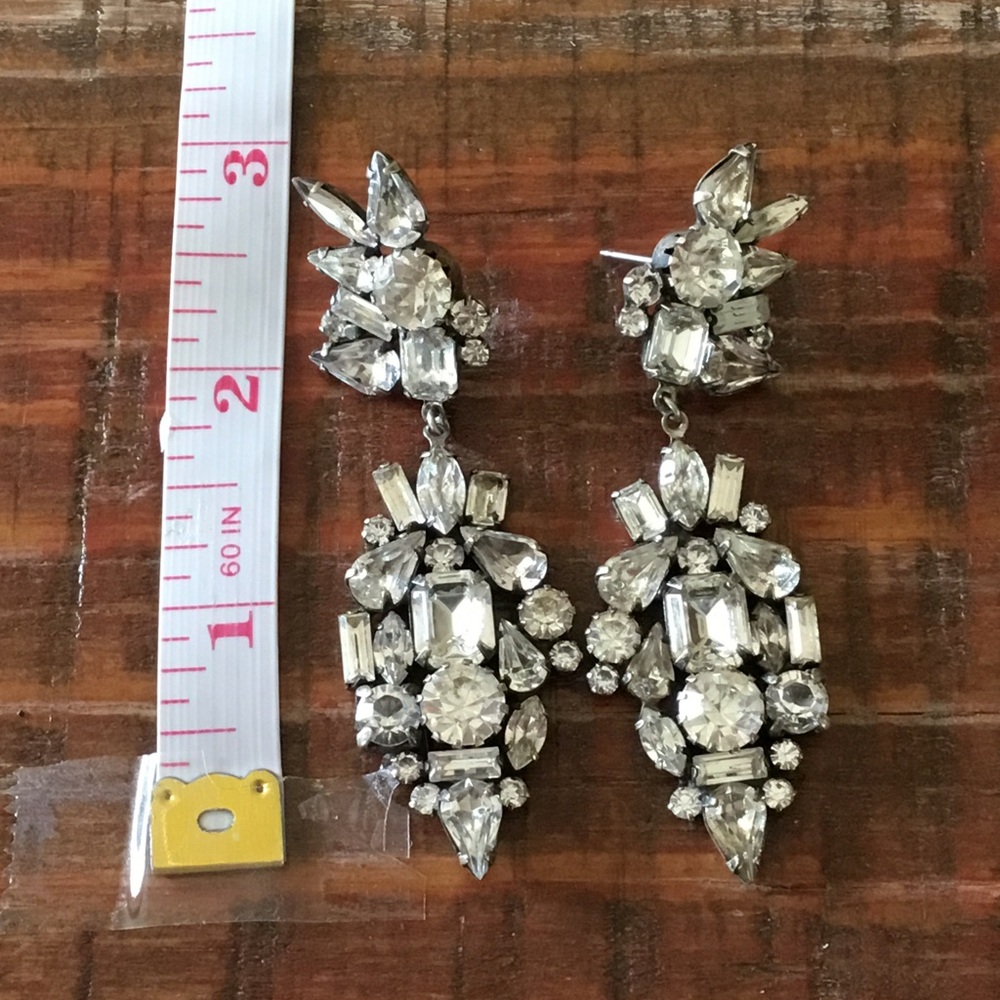 DANNIJO Crystal Rhinestone Statement Earrings NO BACKS - Picture 8 of 8